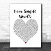 Frank Turner Four Simple Words White Heart Song Lyric Print