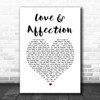 Joan Armatrading Love & Affection White Heart Song Lyric Print