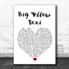 Joni Mitchell Big Yellow Taxi White Heart Song Lyric Print