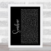 Gabrielle Sunshine Black Script Song Lyric Music Wall Art Print