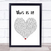 Melba Moore This Is It White Heart Song Lyric Print