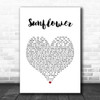 Post Malone & Swae Lee Sunflower White Heart Song Lyric Print