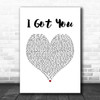 Ciara I Got You White Heart Song Lyric Print