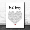 We The Kings Sad Song White Heart Song Lyric Print
