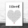 OneRepublic I Lived White Heart Song Lyric Print