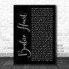 James Blunt Bonfire Heart Black Script Song Lyric Music Wall Art Print