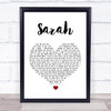 Thin Lizzy Sarah White Heart Song Lyric Print