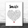 Westlife Smile White Heart Song Lyric Print