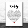 Kaiser Chiefs Ruby White Heart Song Lyric Print