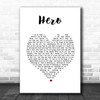 Nickelback Hero White Heart Song Lyric Print