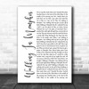 Marc Cohn Walking In Memphis White Script Song Lyric Print