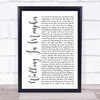 Marc Cohn Walking In Memphis White Script Song Lyric Print