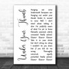 The Vaccines Under Your Thumb White Script Song Lyric Print