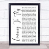 Tom Petty And The Heartbreakers Learning To Fly White Script Song Lyric Print