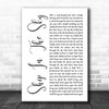 Woody Guthrie Ship In The Sky White Script Song Lyric Print