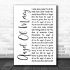 Black Label Society Angel Of Mercy White Script Song Lyric Print