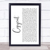 Billie Eilish Copycat White Script Song Lyric Print