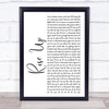 Andra Day Rise Up White Script Song Lyric Print