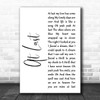 Beyonce At Last White Script Song Lyric Print