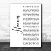 Kane Brown Heaven White Script Song Lyric Print