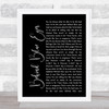 Limp Bizkit Behind Blue Eyes Black Script Song Lyric Music Wall Art Print