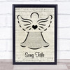 Any Song Custom Music Script Angel Personalized Lyrics Print