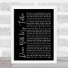 Luther Vandross Dance With My Father Black Script Song Lyric Music Wall Art Print