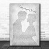 The Congregation Softly whispering I love you Man Lady Bride Groom Wedding Grey Song Lyric Quote Music Print