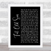 Pink Floyd Fat Old Sun Black Script Song Lyric Music Wall Art Print