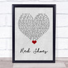 Elvis Costello (The Angels Wanna Wear My) Red Shoes Grey Heart Song Lyric Quote Music Print
