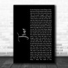 Spandau Ballet True Black Script Song Lyric Music Wall Art Print