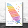 Ellie Goulding How Long Will I Love You Watercolour Feather & Birds Song Lyric Quote Music Print