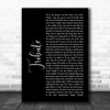 Tenacious D Tribute Black Script Song Lyric Music Wall Art Print