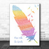 David Gray One with the Birds Watercolour Feather & Birds Song Lyric Quote Music Print