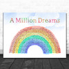 The Greatest Showman A Million Dreams Watercolour Rainbow & Clouds Song Lyric Quote Music Print