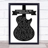 John Denver Sunshine On My Shoulders Black & White Guitar Song Lyric Quote Music Print