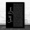 The Courteeners Small Bones Black Script Song Lyric Music Wall Art Print