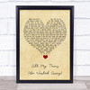 Selah All My Tears (Be Washed Away) Vintage Heart Song Lyric Quote Music Print