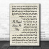George Jones He Stopped Loving Her Today Vintage Script Song Lyric Quote Music Print