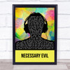 Unknown Mortal Orchestra Necessary Evil Multicolour Man Headphones Song Lyric Quote Music Print