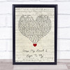 The Courteeners Cross My Heart & Hope To Fly Script Heart Song Lyric Quote Music Print