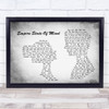 Alicia Keys Empire State Of Mind Man Lady Couple Grey Song Lyric Quote Music Print