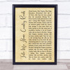 John Denver Take Me Home, Country Roads Rustic Script Song Lyric Quote Music Print