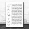 Chris De Burgh A Spaceman Came Travelling White Script Song Lyric Quote Music Print