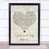 Elvis Presley I Just Can't Help Believin Script Heart Song Lyric Quote Music Print