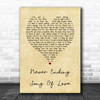 New Seekers Never ending song of love Vintage Heart Song Lyric Quote Music Print