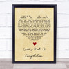 Kaiser Chiefs Love's Not A Competition Vintage Heart Song Lyric Quote Music Print
