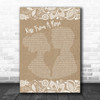 Seal Kiss From A Rose Burlap & Lace Song Lyric Music Wall Art Print