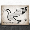 Michael Bolton Daddy's Little Girl Vintage Dove Bird Song Lyric Quote Music Print
