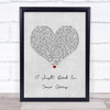 Cutting Crew (I Just) Died In Your Arms Grey Heart Song Lyric Quote Music Print